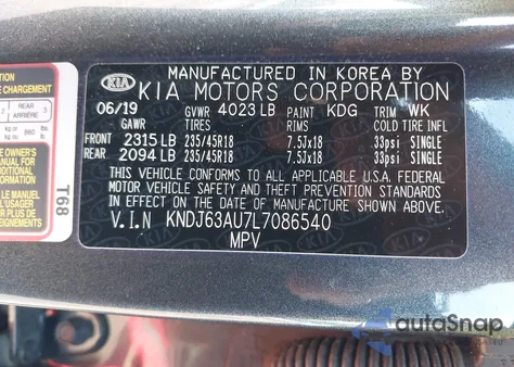 2020 Kia Soul Gt-Line z USA, uszkodzony, nr VIN KNDJ63AU7L7086540